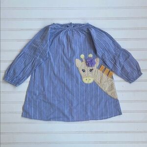 GOOD LAD VGUC 100% Cottom Light Weight Giraffe Gingham Seersucker Appliqué Dress